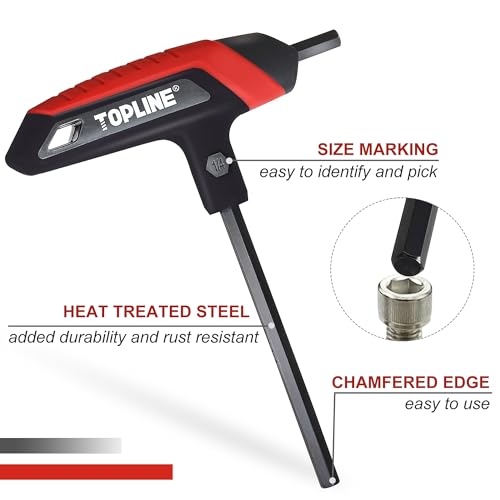 Topline 14-Piece T-Handle Allen Wrench Set, Hex Keys Set with Storage Rack
