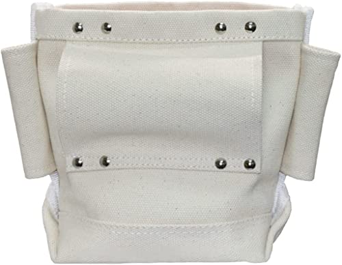 Wolf Canvas Tool Pouch, Tunnel Belt Loop, Bull Pin Loops & Bolt Bag Tote | Tradesman, Ironworker, Carpenter, 5’’x10’’x9’’ - color: Beige