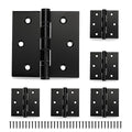 6 Pack Black Door Hinges 3.5 x 3.5 Inches, Heavy Duty Stainless Steel Ball Bearing Hinges with Screws, Square Corner, Smooth and Quiet - size: 3.5x3.5inch - 6 Pack