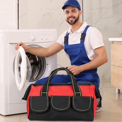 Sanwuta 3 Pack 16 Inch Tool Bags, Classic, Red, Army Green, Blue - color: Red, Army Green, Blue, size: 16 Inch, style: Classic