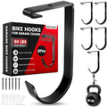 Bike Hooks for Garage Ceiling Mount Rack, Add on Storage Flat Hook, 6 Pack - color: Black-6Pack
