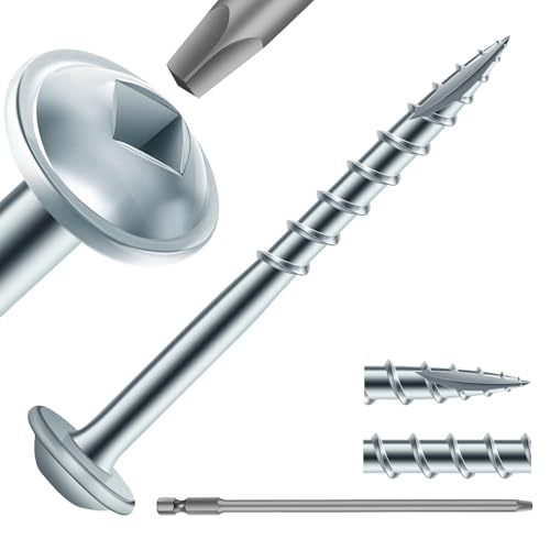 Pocket Hole Screws #8 x 1-1/2" (316Pcs) 2lb. Carbon Steel, Zinc Plated, Washer Head, Coarse Thread, Square Drive,150MM Drive Bit Included - color: Zinc Plated, size: #8 x 1-1/2"