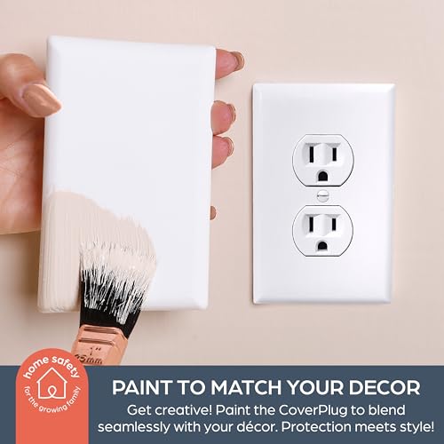 Dreambaby CoverPlug Paintable Outlet Plug Cover for Baby Safety -Electrical Wall Plate Socket Guard Protector (4 Pack) - size: 4 Count (Pack of 1)