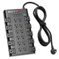 SUPERDANNY Power Strip Surge Protector, 22 AC 6 USB, 2100J, 10Ft, 1875W/15A - color: Black, size: 10 ft