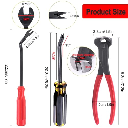 3Pcs Heavy Duty Staple Remover, Upholstery Staple Puller Tool | Carpet Staple Remover Tool, Tack Puller Lifter Tool for Carpet, Floors, Furniture, Construction