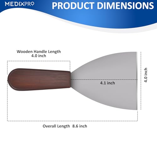Baking Spatula Premium Stainless Steel with Wooden Handle Heavy-Duty Dough Scraper Turner, Multi-Purpose Kitchen Spatula for Baking, Cooking, Cake Decorating, Pizza & Pastry Use tool