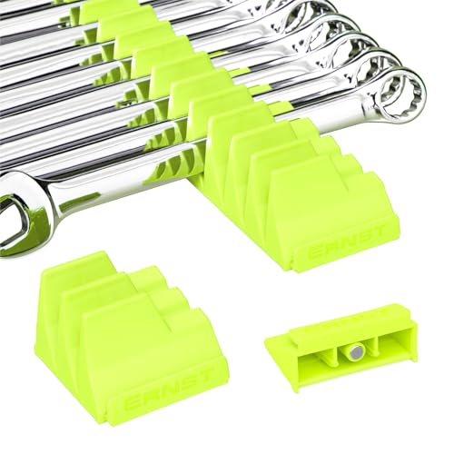 Ernst Manufacturing Wrench Pro - Modular Wrench Organizer for 20 Tools with Magnetic Base (Hi-Viz) Patented - Made in the USA - color: Hi-viz