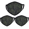 Cloth Face Mask for Women, Men - Reusable Fabric Masks with Nose Wire - color: Pack 3 Camo