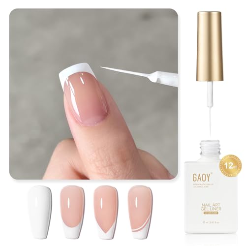 GAOY White Swirl Gel Nail Polish Art Liner, 12ml Classic Color - color: Classic White