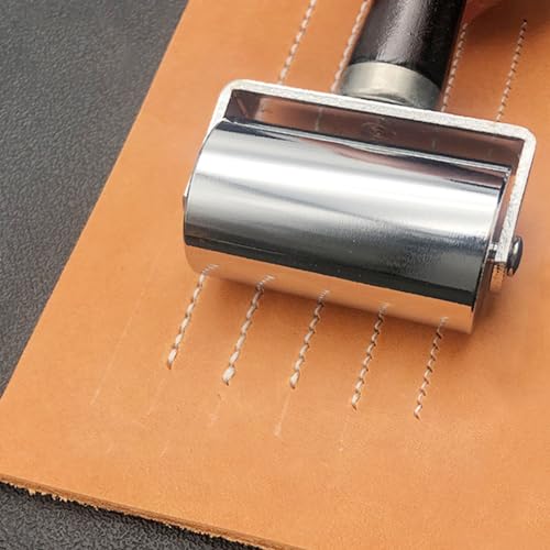 ZOOFOX 2 Pack Leather Press Edge Roller, Heavy-Duty Seam Roller for Leather, Leather Craft Platen Tools with Easy to Grip Handle for Quilting, Sewing, Wallpaper