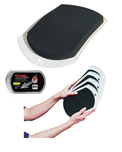 Furniture Slides for Carpet, Large (9” x 6”) - Easily Move Sofas, Loveseats, Cabinets, Bookcases, and More (4 Slides per Set) - size: 9" x 6"