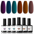 modelones Fall Gel Nail Polish Set, 6 Dark Colors Brown Wine Purple Blue - color: A A A1 Dark Colors