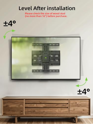 USX MOUNT Ultra Slim TV Wall Mount 37-75 Inch TVs Mount with Swivel and Tilt, Low Profile Full Motion Bracket with Articulating Dual Arms, Up to VESA 400X400 mm Max 16" Wood Studs, Holds 99lbs - size: 35-75 inch