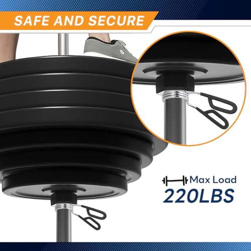 Marcy Olympic 2-Inch & Standard 1-Inch Barbell Spring Clip Collar Pair – Secure Weight Clamps for Safe Weightlifting, Powerlifting & Strength Training - size: 2 inch, style: 2-Inch Olympic
