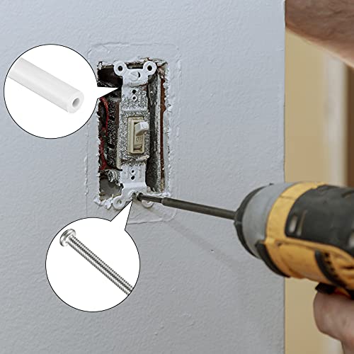 Zonon 150 Pcs Outlet Spacers Electrical Extender Kit Screw Spacers, White - color: White