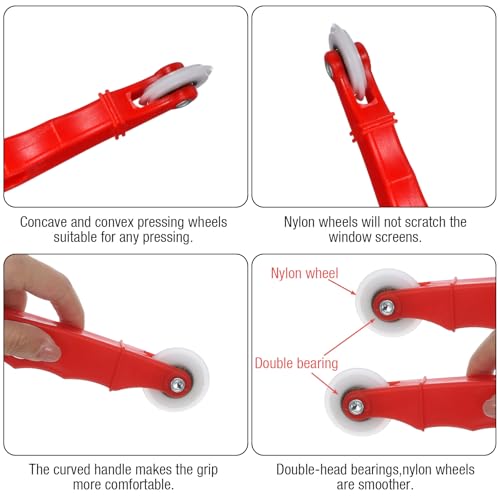 4PCS Screen Tool, Window Screen Replacement Kit with Spline Roller Tool, Window Screens Spline Roller Tools, Windows Installation Tools for Installing & Replacing Windows Patio Sliding Door