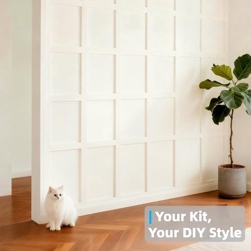 Art3d Premade Paintable Board and Batten Wainscoting Kit, 94.5 x 54 in - color: Log Color, size: 94.5 x 54 in