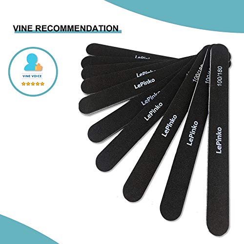10PCS Double Sided 100/180 Grit Nail File Set - color: Black