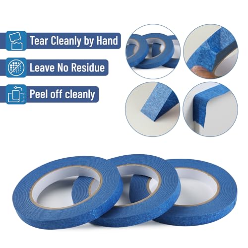 Mr. Pen- Dark Blue Masking Tape, 0.6 Inch Wide, 3 Rolls, 3 x 55 Yards - color: Dark Blue