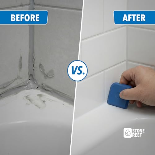 STONE REEF Silicone Caulking Tool Set – 5-in-1 Sealant Finishing Tool Kit | Caulk Remover, Grout Scraper & Applicator for Bathroom, Kitchen, Window, Sink, Tile & Joint | Professional Silicone Tools - color: Blue