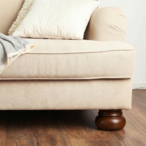 4 Pack 3 Inch Solid Wood Furniture Leg Brown Walnut Bun Feet for Sofas, Chairs, Cabinets, Beds and Home Decor and Much More