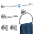5 Piece Bathroom Towel Bar Set - SUS304 Stainless Steel Brushed Nickel Bath Towel Holder, 16 Inch Towel Racks for Bathroom Wall Mounted, Bathroom Hardware Accessories Set - color: C-24 Brushed Nickel
