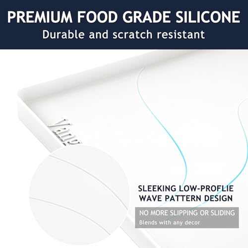 Heavy Duty Silicone Under Sink Mats for Kitchen Waterproof 37" x 19", Extra Thick Under Sink Rubber Mat Drip Tray, Raised Edge Under Sink Liner,Prevent Drips, Leaks, Spills,White - color: White, size: 37'' x 19'' x 1''