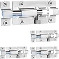 INBOF 4 Pack Slide Lock, 3 Inch Barrel Bolt Latch, Door Latch Lock with 24 Screws, Stainless Steel Slide Locks for Inside Door - color: Silver - 4 Pack