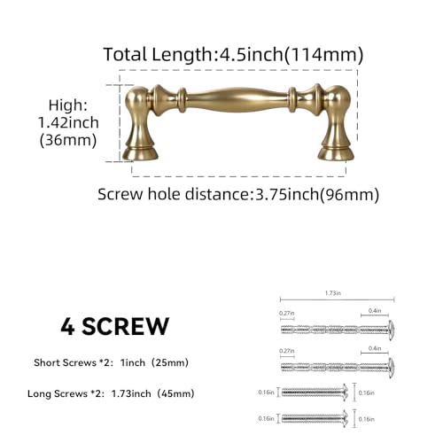 10 Pack 3-3/4 Inch(96mm) Kitchen Cabinet Handles Champagne Bronze Cabinet Pulls Zinc Alloy Drawer Pulls Solid Kitchen Hardware - color: Champagne Bronze, size: 3-3/4'' Hole Center(96mm)