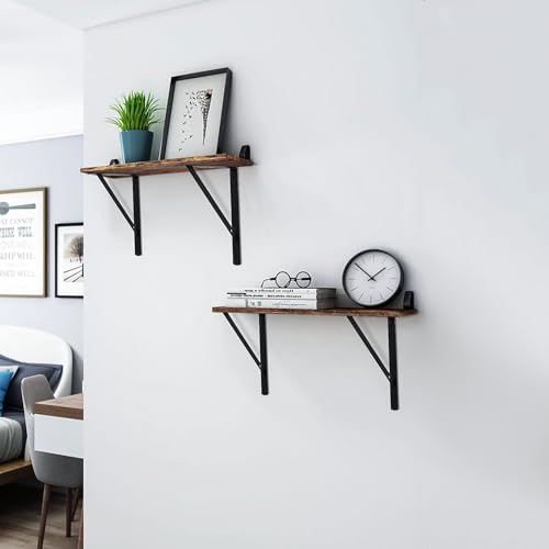 8 Pcs Heavy Duty Shelf Brackets, Floating Metal Shelf Brackets, Metal Wall Mount L Shaped Shelves Support Angle Brackets for Heavy Duty Floating Shelves Shelf Brackets (11.81 inch x 7.48 inch) - size: 11.81 x 7.48 inch Black