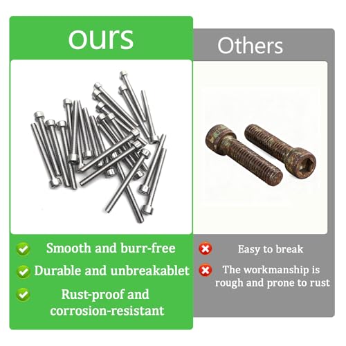 140 Pcs M3 x 35mm Socket Head Cap Screws Metric, Allen Socket Drive, 304 Stainless Steel, Full Thread, Bright Finish, Machine Thread - size: M3 x 35-140Pcs