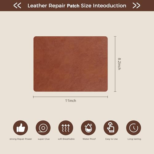 JDLUGH Sofa Leather Repair Patch Tape, 8.2x11 Inch, 2PCS, Brown1.0 - color: Brown 2.0, size: 8.2x11 Inch