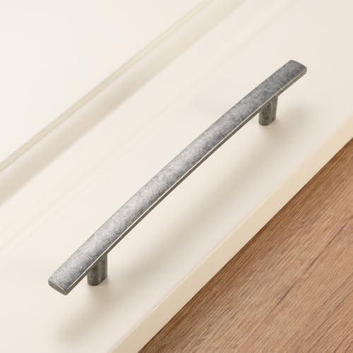 KOOFIZO 10 Pack 5 in Antique Iron Cabinet Pulls, Iron Drawer Handles 1961 - color: Antique Iron, size: 5" CC