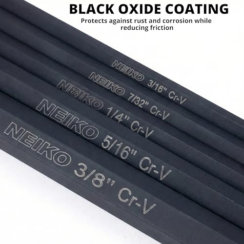 NEIKO 01103A Metric and Standard Allen Wrench Set, 26 Piece Ball End Hex Key Set, SAE & MM Long Allen Keys 1.27mm to 10mm & 0.05” to 3/8 Inch, Hex Wrench, Black Oxide Chrome Vanadium, Storage Case - size: Metric+SAE - 26pc