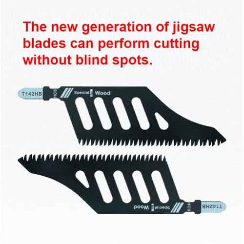 Special Wood T142HB Jigsaw Blades, Black, Steel Construction, Special-Shaped Design for Wood Cutting, 5 Pack