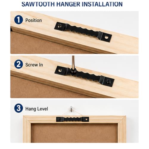 Sawtooth Picture Hangers with Screws and D Ring Hangers, 252 Piece Picture Hanging Hardware Kit for Frames, Canvas, Photo and Wall Mounting, Includes Screwdriver