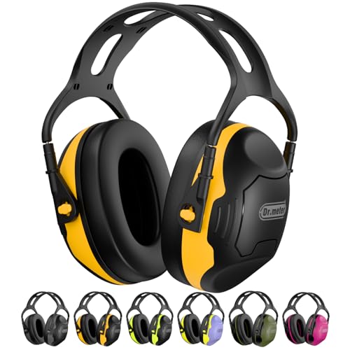 Dr.meter Ear Protection Ear Muffs, C06 Safety Earmuffs for Adults Kids - color: Black Orange
