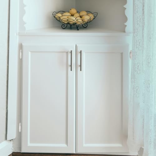 White Cabinet Hinges, 1/2 Inch Overlay, 10 Pack(5 Pairs) | Self-Closing Design, Semi-Concealed Face Frame Fit, Surface Mount, For Kitchen Doors, Cabinets, Hardware Updates - color: White