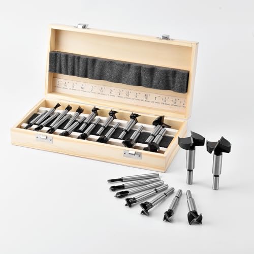 Mollom 15Pcs Carbide Forstner Drill Bit Set (6.3-35mm) - size: 15Pcs | 6.3-35mm