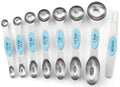Spring Chef Stainless Steel Magnetic Measuring Spoons Set of 8, Aqua Sky - color: Blue (Aqua Sky), size: 1-Pack