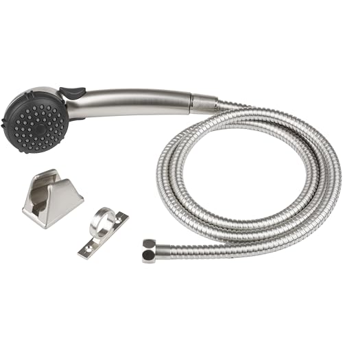 Dura Faucet DF-SA400K-SN RV Handheld Shower Head Hose Kit (Satin Nickel) - color: Brushed Satin Nickel, size: Full Kit