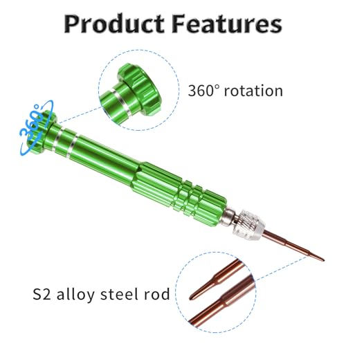 5 Set 5-in-1 Multi-bit Screwdriver Tool Set, S2 Steel, Green - color: Green, size: 5-in-1 green