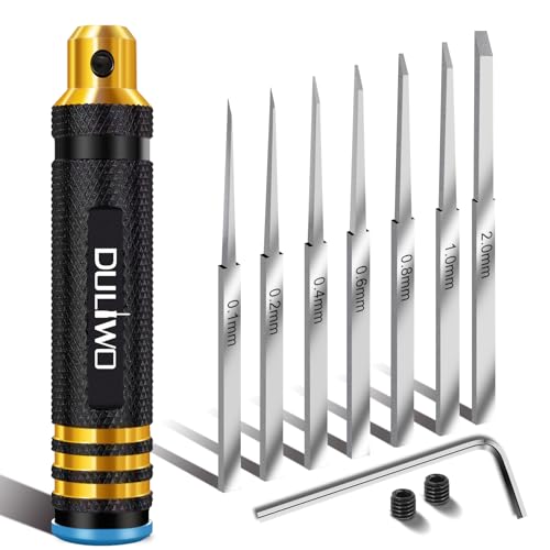 Model Scriber Chisel 7 Blades (0.1/0.2/0.4/0.6/0.8/1.0/2.0mm) - color: Black