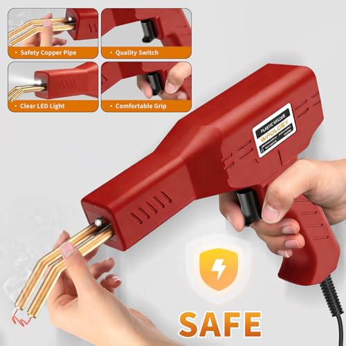 Plastic Welder Kit, 1200PCS Staples, Hot Stapler for Bumper Repair - color: Red