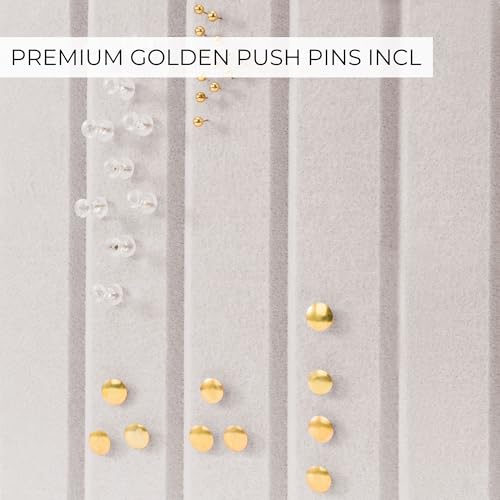 Large Arched Felt Bulletin Board - 6 Customizable Adhesive Tiles with Pins - color: Beige
