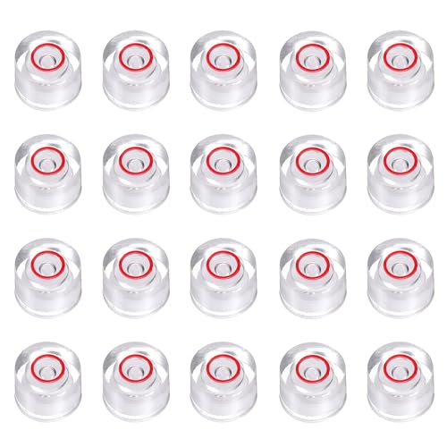HARFINGTON 20pcs Circular Bubble Spirit Level 8x5.5mm Mini Round Bubble Spirit Level Little Measuring Layout Tools for TV Industrial Carpentry Picture Frame, White/Red - color: White/Red, size: 8x5.5mm