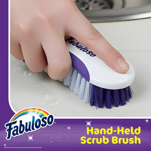 Fabuloso Compact Hand Scrub Brush, White and Purple, 6 Inch - size: Hand-Held Scrub Brush