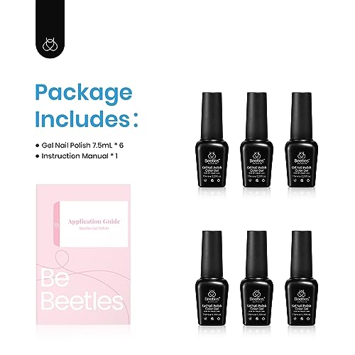 Beetles Gel Polish Set, 6 Colors Yellow White Orange Blue Gel Polish Kit - color: A - Mixed Finishes | Pleasure Beach