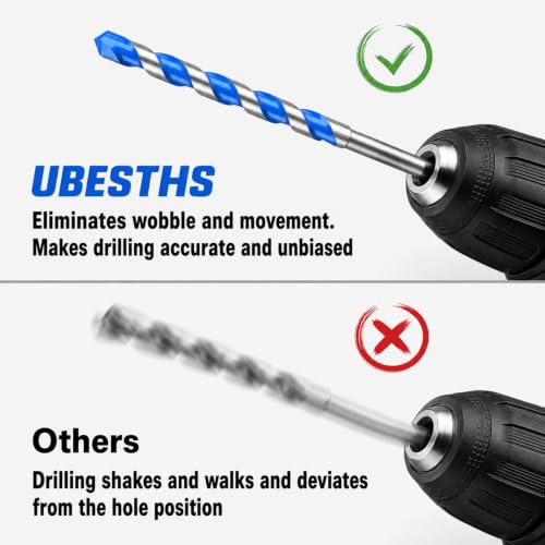 Masonry Drill Bits Set 7 Pcs (5/32"-3/8"), Concrete Drill Bit - size: 5/32"-3/8", 7 Pcs