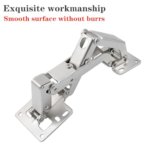 Qrity 4X Cabinet Door Hinges 170 Degree Hidden Frameless with Screws - size: 4 Pcs Hinges
